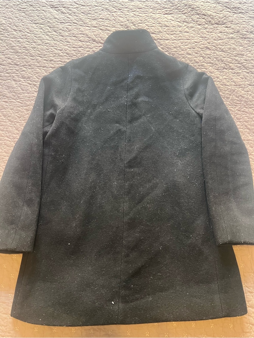 J. Crew Black Wool-Blend Stand Collar Pea Coat - Picture 4 of 4